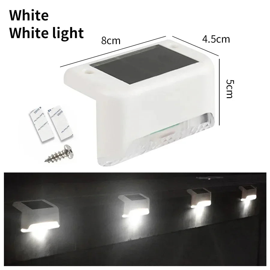 LED Solar Deck Lights Outdoor Solar Light Waterproof Solar Stairs Light Garden Decoration Patio Fence Step Yard Outside Lighting