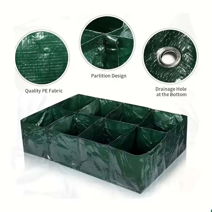 4/6/8 Grids Grow Bag Plant Garden Planter Vegetable Flower Nursery Pot Flowerpot Round Cultivation Growth Container Outdoor ﻿ Taj Home Store