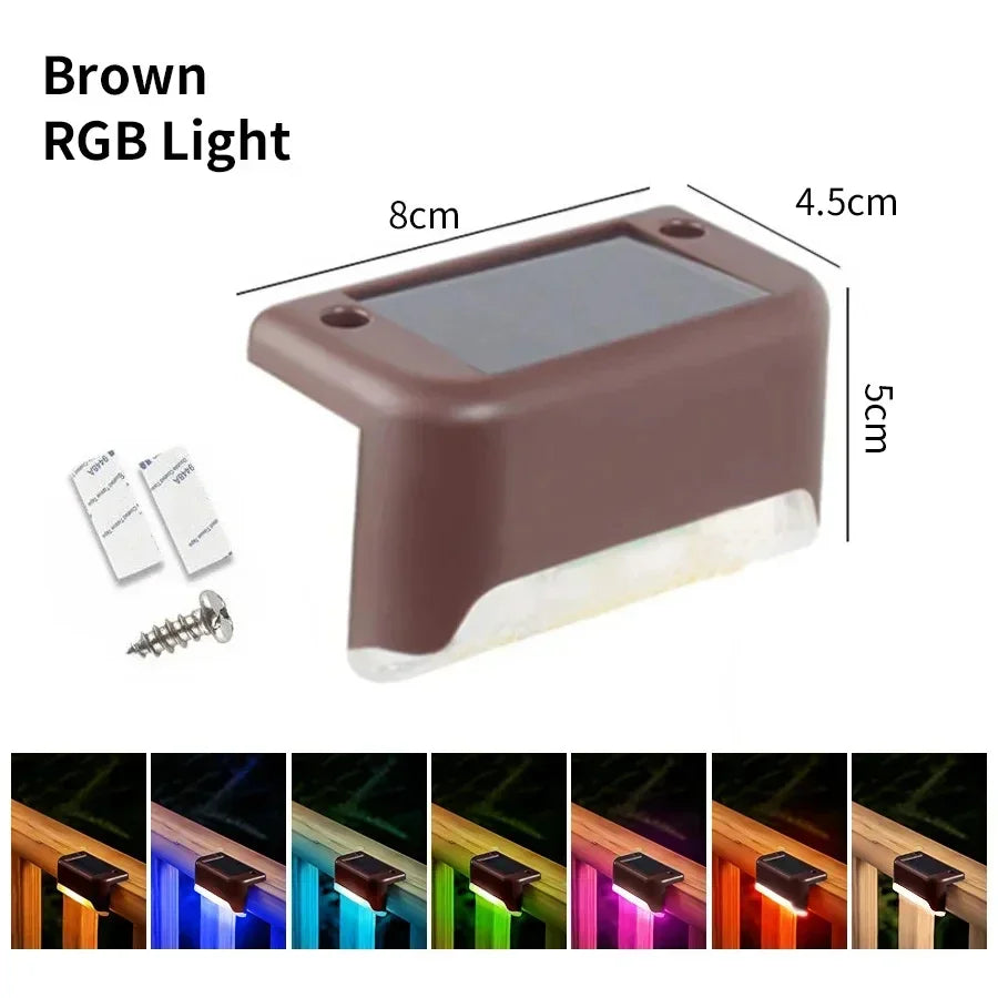 LED Solar Deck Lights Outdoor Solar Light Waterproof Solar Stairs Light Garden Decoration Patio Fence Step Yard Outside Lighting