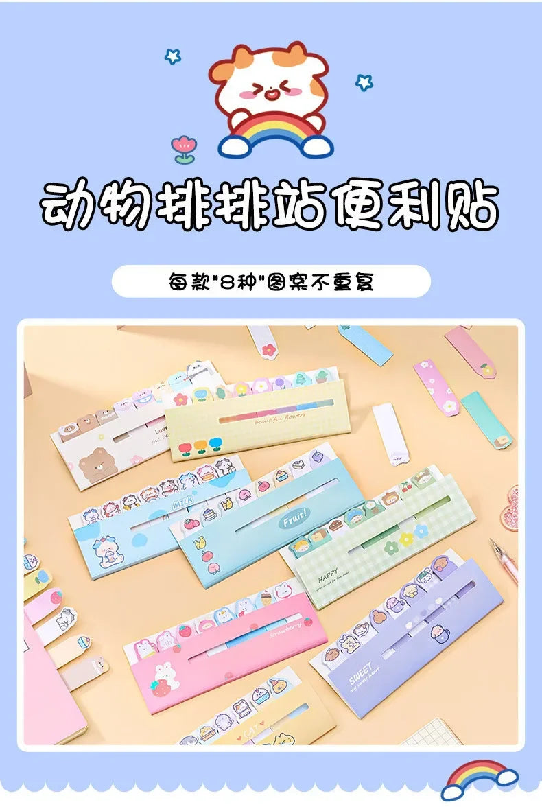 Creative Cute Cartoon Animal Index Stickers Stationery Notebook High Appearance Convenience Stickers Student Supplies Taj Home Store