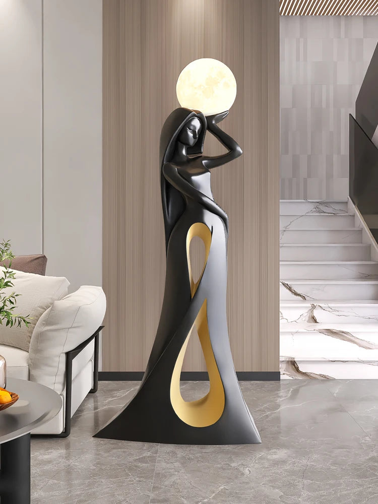 Home Decor Ladies Statue Living Room Large Floor Sofa TV Cabinet Modern Interior Soft Decoration Light Luxury Housewarming Gift Taj Home Store