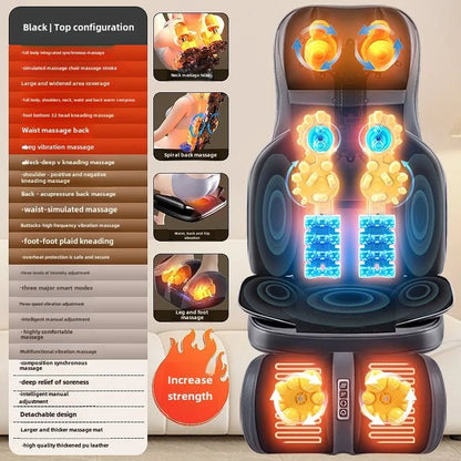 Shiatsu Neck Back Massager with Heat, 2D ro 3D Kneading Massage Chair Pad, Adjustable Compression Seat Massager for Full Body Taj Home Store