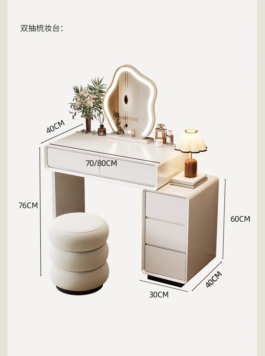 Bedroom Women Dressing Table Luxury Wood Storage Mirror Hairstyle Dressing Table Home White Muebles De Dormitorio Furniture Taj Home Store