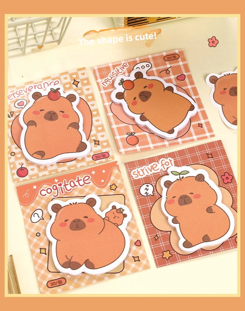 5Pcs/Lot Creative Capybara Memo Pad Cute Cartoon Sticky Notes Message Sticker Book Kawaii Writing Pads School Office Supplies Taj Home Store