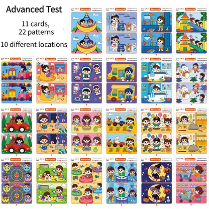 Find Differences Card Game Reusable Cartoon Educational Puzzle for Kids Three Difficulty Levels for Focus Attention Training Taj Home Store