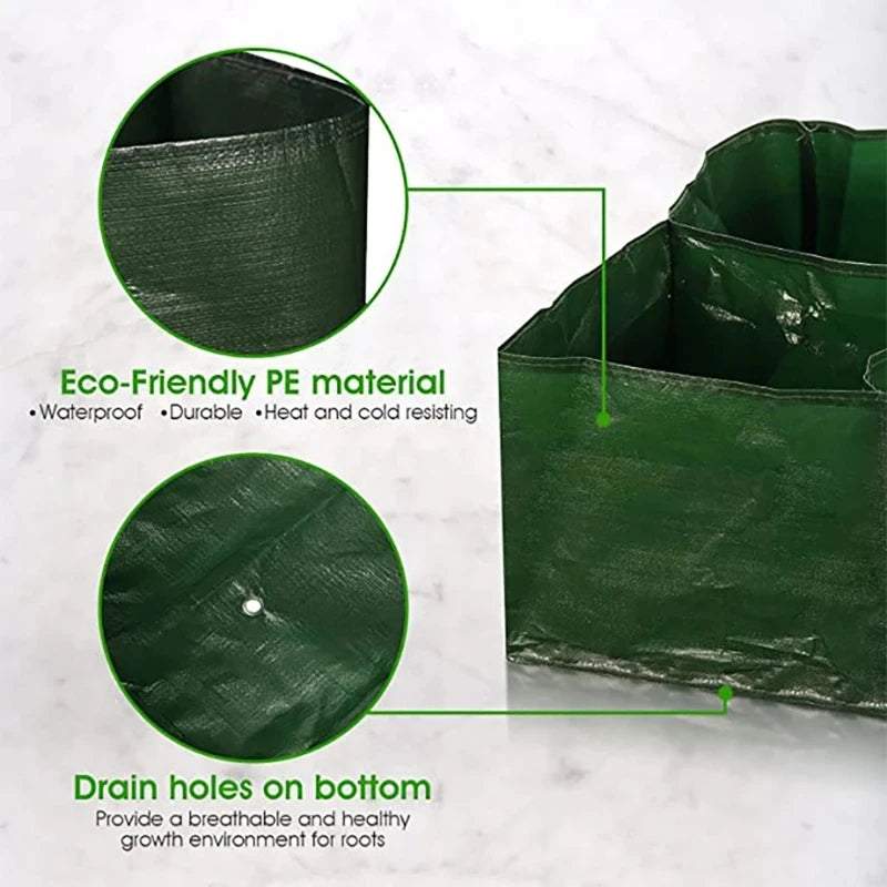 4/6/8 Grids Grow Bag Plant Garden Planter Vegetable Flower Nursery Pot Flowerpot Round Cultivation Growth Container Outdoor ﻿ Taj Home Store