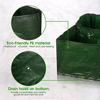 4/6/8 Grids Grow Bag Plant Garden Planter Vegetable Flower Nursery Pot Flowerpot Round Cultivation Growth Container Outdoor ﻿ Taj Home Store