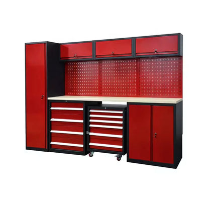 Garage Steel Mechanic Tools Storage Cabinet With Wall Cabinets Single,double-door Cabinets And Tool Trolley For Workshop Taj Home Store