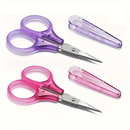 1pc Compact Precision Craft Scissors Sharp Stainless Steel Blades with Protective Cap For Paper Cutting Scrapbooking Sewing Taj Home Store