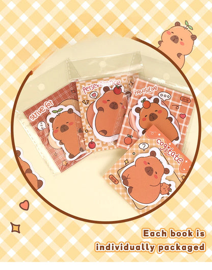 5Pcs/Lot Creative Capybara Memo Pad Cute Cartoon Sticky Notes Message Sticker Book Kawaii Writing Pads School Office Supplies Taj Home Store