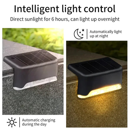 LED Solar Deck Lights Outdoor Solar Light Waterproof Solar Stairs Light Garden Decoration Patio Fence Step Yard Outside Lighting