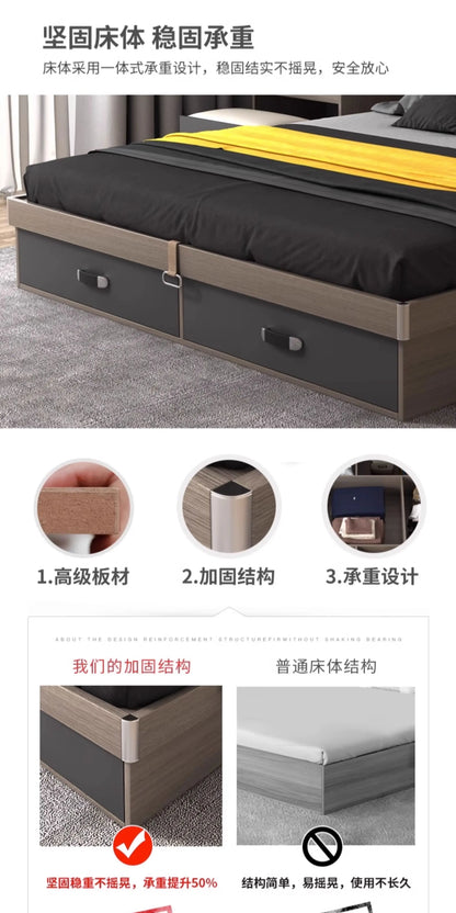 Unique Bedroom Bed Aesthetic Modern Girls Storage Luxury Bed Lounge Sleeping Headboard Letto Matrimoniale Home Accessories Taj Home Store