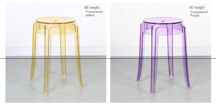 Chic Transparent Acrylic Bar Stool Modern Fashion High Seat Simple Plastic Bar Stool Design Taj Home Store