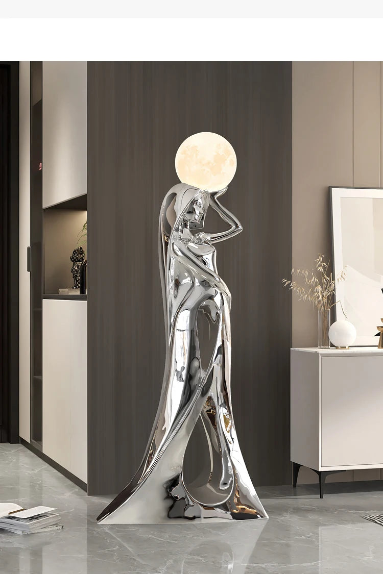 Home Decor Ladies Statue Living Room Large Floor Sofa TV Cabinet Modern Interior Soft Decoration Light Luxury Housewarming Gift Taj Home Store