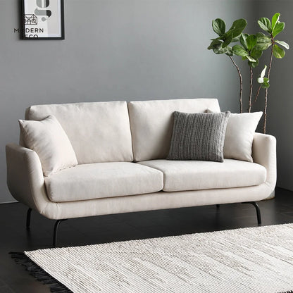 Furniture White Living Room 2 Seater Modern Nordic Scandinavian Upholstery Small Comfy High Quality Taj Home Store