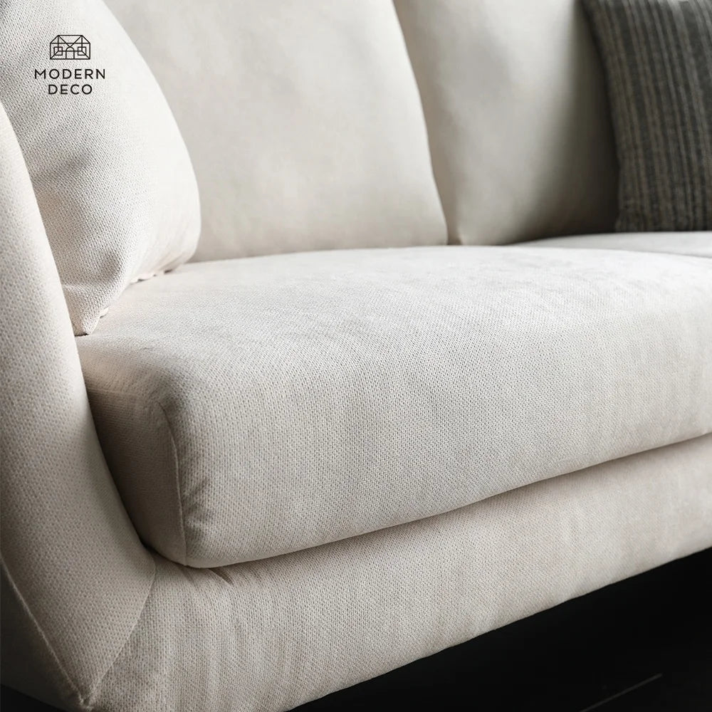Furniture White Living Room 2 Seater Modern Nordic Scandinavian Upholstery Small Comfy High Quality Taj Home Store
