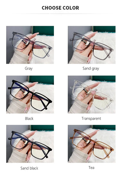 Myopia Glasses, Stylish Retro Square Style For Both Men And Women, Trendy For Students, Plain Face Makeup Style.15951 Taj Home Store