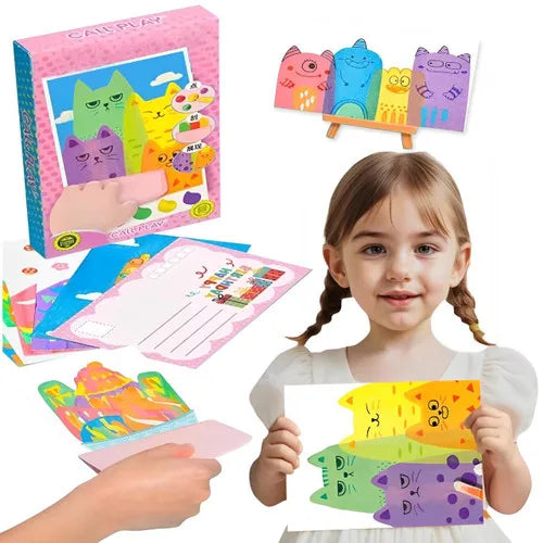 DIY Rainbow Scratch Art Rainbow Dot Scratch Painting Arts Handmade Scratching Paper Postcard Toy for Beginner Student Toddlers Taj Home Store