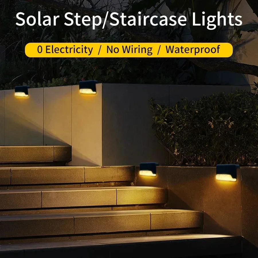 LED Solar Deck Lights Outdoor Solar Light Waterproof Solar Stairs Light Garden Decoration Patio Fence Step Yard Outside Lighting