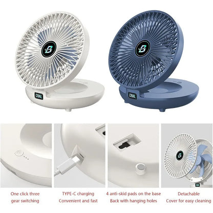 Fans, Portable Deformable Fan USB Rechargeable Quiet Pocket Cooling for Office Outdoor Home Travel Folding Small Hand Fan Taj Home Store