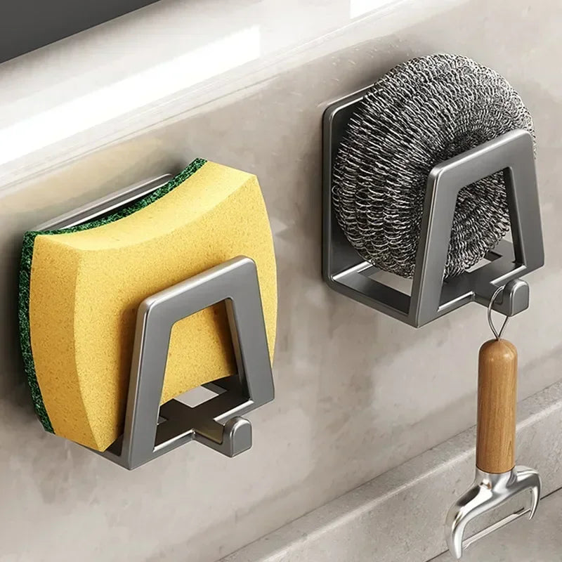 4/1pcs Stainless Steel Sponge Holder Self Adhesive Sink Drain Drying Sponges Racks Shelf Kitchen Storage Wall Holders Organizer Taj Home Store