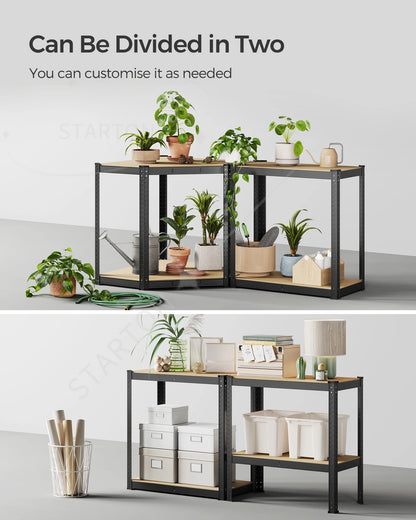 L-Shape Corner Shelf Heavy Duty Metal Shelving Units for Garage Storage Room Warehouse 4-Tier  Garage Shelving