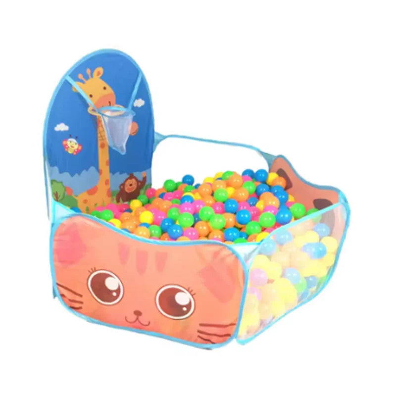 120cm Hexagon Children Ball Pool with Basketball Hoop Portable Foldable Kid Playpen Playground Gym Play Mat Baby Sport Education Taj Home Store