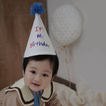 Kids Birthday Party Hat - Safe Soft Photo Prop Cap for Xmas Baby Shower, Adjustable Toddler Headband Taj Home Store