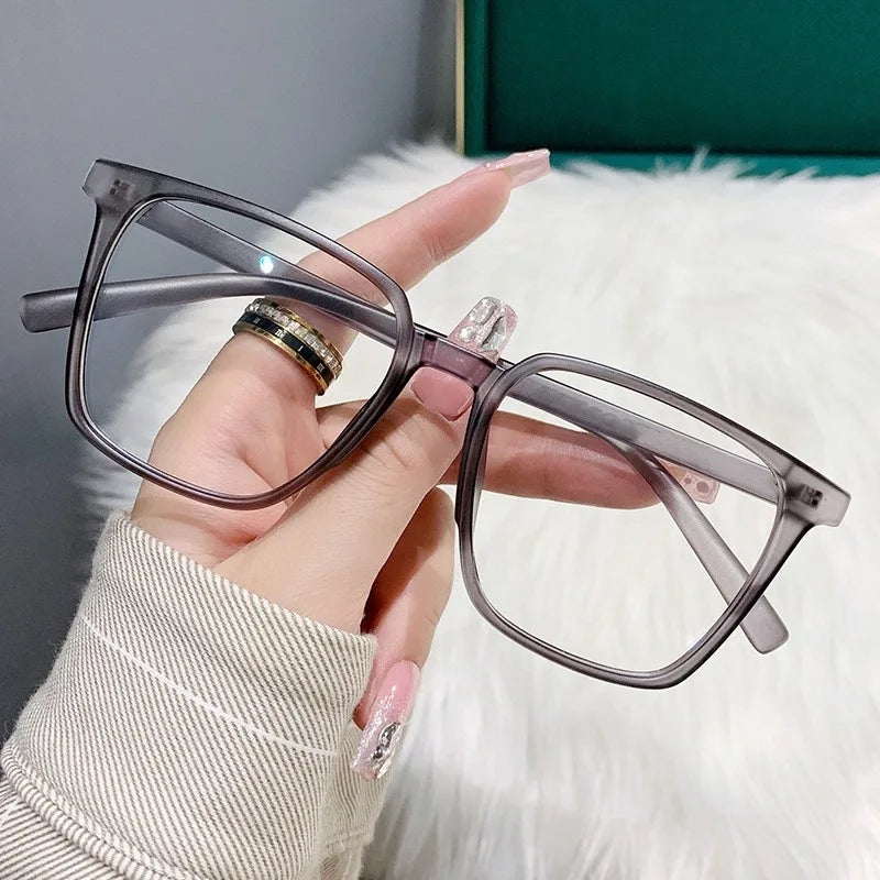 Myopia Glasses, Stylish Retro Square Style For Both Men And Women, Trendy For Students, Plain Face Makeup Style.15951 Taj Home Store