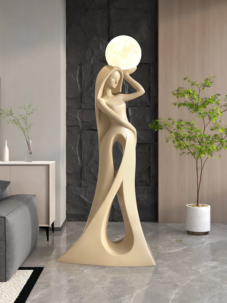 Home Decor Ladies Statue Living Room Large Floor Sofa TV Cabinet Modern Interior Soft Decoration Light Luxury Housewarming Gift Taj Home Store