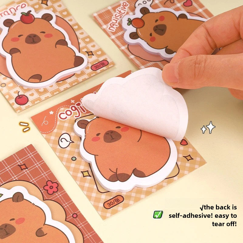 5Pcs/Lot Creative Capybara Memo Pad Cute Cartoon Sticky Notes Message Sticker Book Kawaii Writing Pads School Office Supplies Taj Home Store
