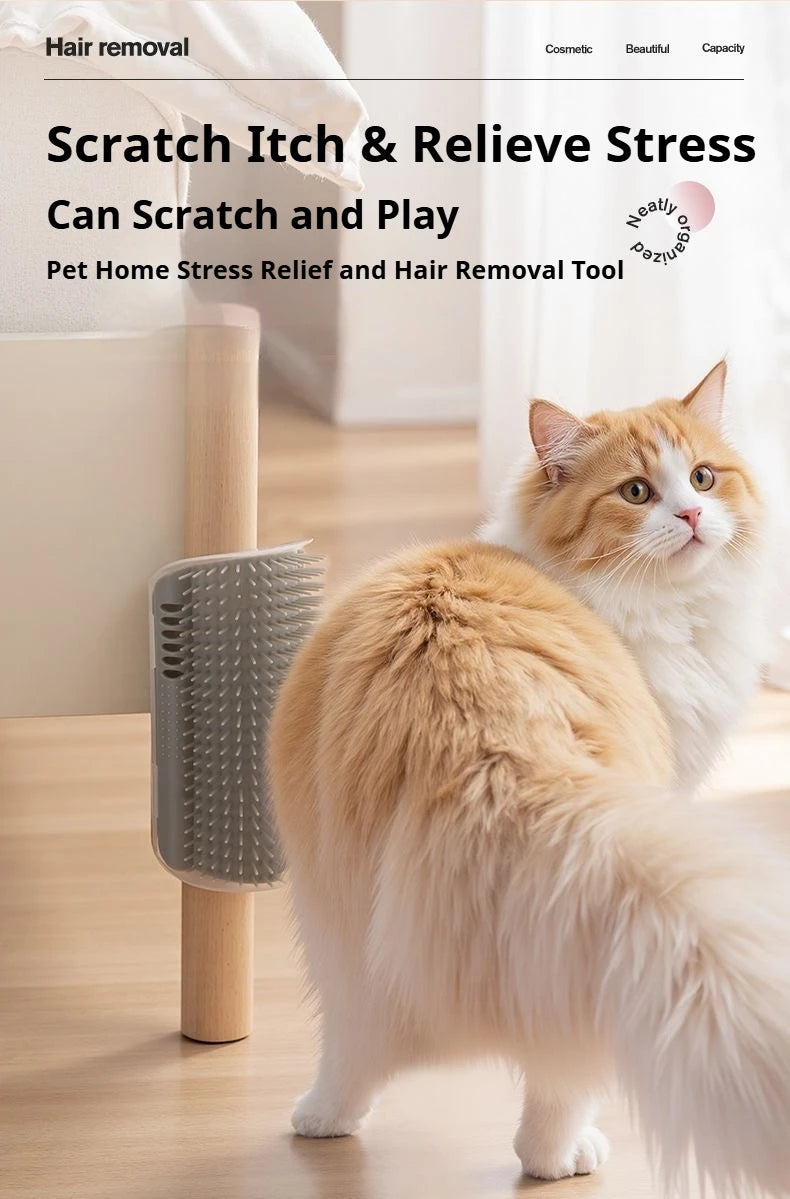 Cat Corner Self Groomer Massage Brush Pet Hair Removal Comb Cat Scratcher Grooming Cleaning Tool For Cats Taj Home Store