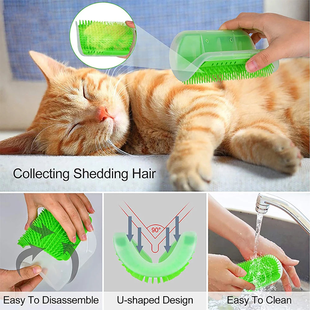 Massage Pet Cat Brush Corner Scrape Hair Removal Beauty Clean Corner Brush Removable Scratcher Comb for Kitten Cat Taj Home Store