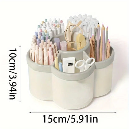 1pc 360 degree cute rotating pen holder, large capacity multifunctional desktop stationery storage box, stationery storage Taj Home Store