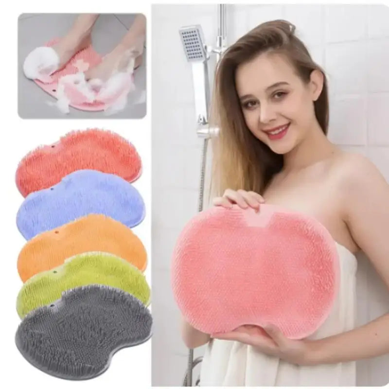 Bathroom Shower Anti Slip Mat, Circular Massage Foot Mat, Back Suction Cup, Foot Scrubber, Back Scrubber, Anti Fall Device Taj Home Store