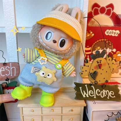 Mini Plush Doll Clothes Outfit Accessories for Korea Kpop Exo 17cm Labubu Idol V1 V2 Fashion Sports Leisure Suit Clothing Taj Home Store