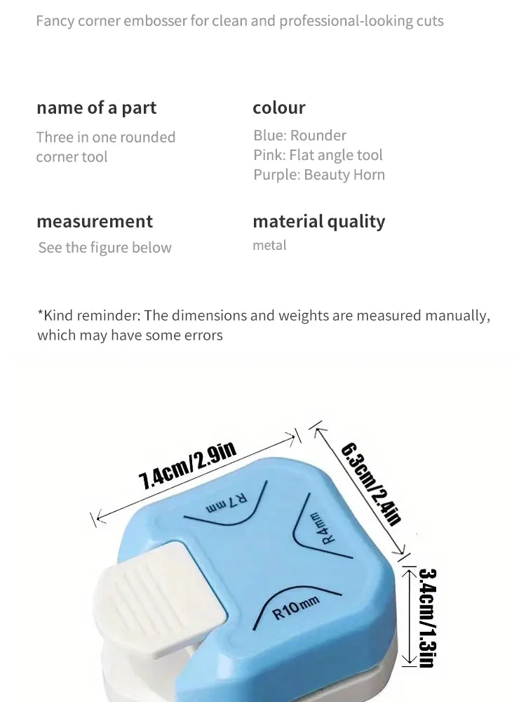 Three-in-one Corner Rounders Corner Embosser Corner Cutter, DIY Photo Card Business Card Cutter round Cutter Paper Cutter Taj Home Store
