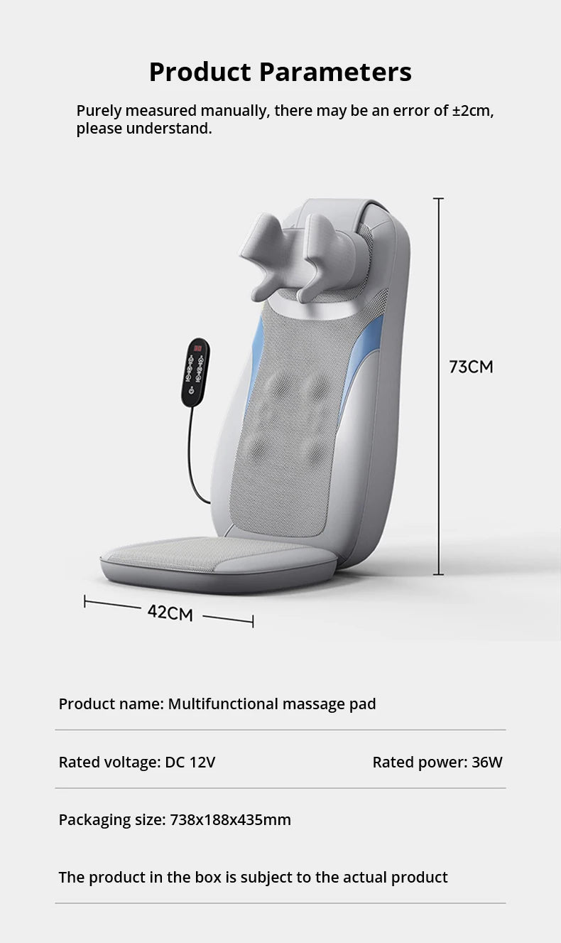 3D Multifunctional Waist and Back Massage Chair Shoulder and Cervical Kneading Tuina Hips Vibration Full Body Massager Taj Home Store