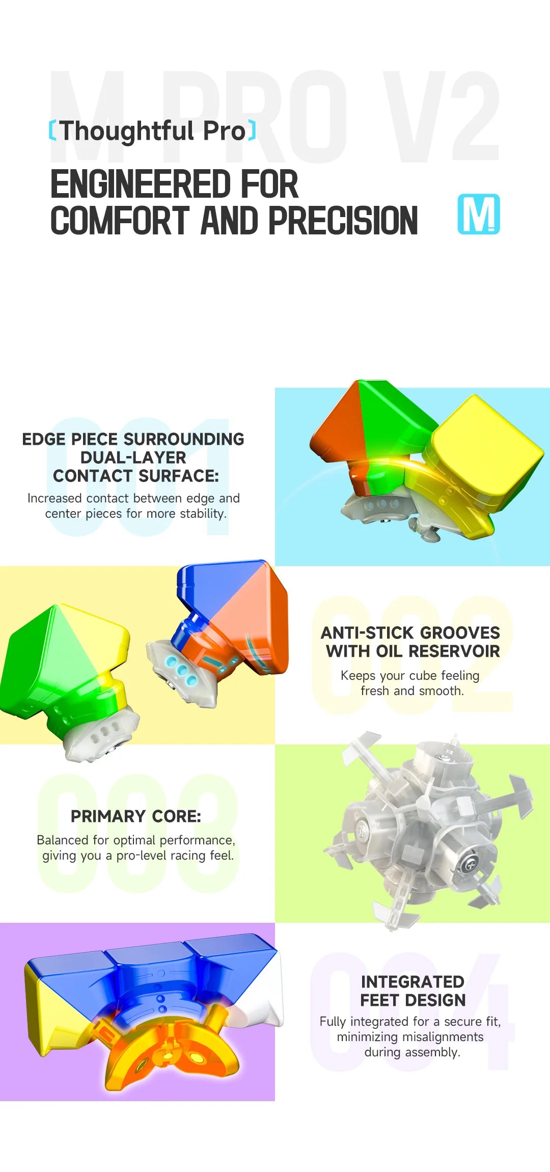 [JudyCube] QIYI M PRO Series Qiyi M PRO V2 Pioneer UV 3X3 Magnetic Magic Speed Cube QIYI Magnetic Fidget Toys Children&