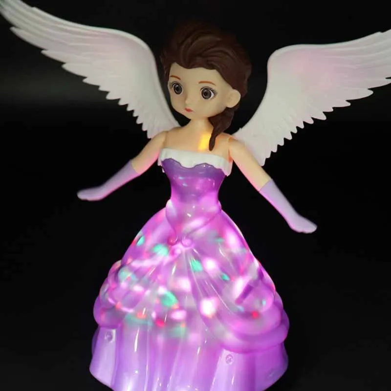 Kids Electric Toys Cute Angel Girl Princess Doll Gimbal Will Dancing Toy With Lights Music Interactive Light-emitting Toy Gifts Taj Home Store