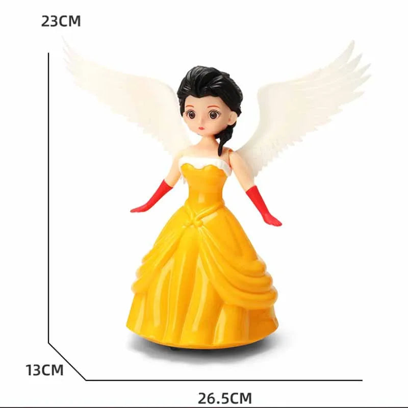 Kids Electric Toys Cute Angel Girl Princess Doll Gimbal Will Dancing Toy With Lights Music Interactive Light-emitting Toy Gifts Taj Home Store
