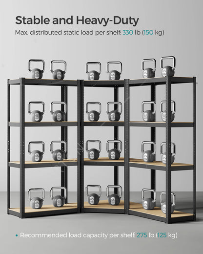 L-Shape Corner Shelf Heavy Duty Metal Shelving Units for Garage Storage Room Warehouse 4-Tier  Garage Shelving