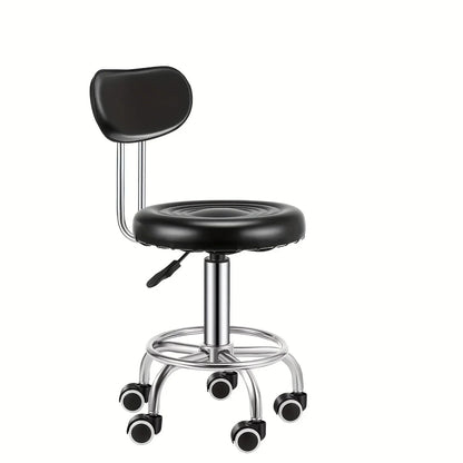 Heavy-Duty 181.44 KG Capacity Bar Stool with Backrest - Hydraulic Height Adjustment, 360° Swivel Base, PU Leather Cushion Taj Home Store