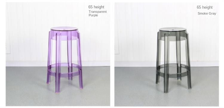 Chic Transparent Acrylic Bar Stool Modern Fashion High Seat Simple Plastic Bar Stool Design Taj Home Store