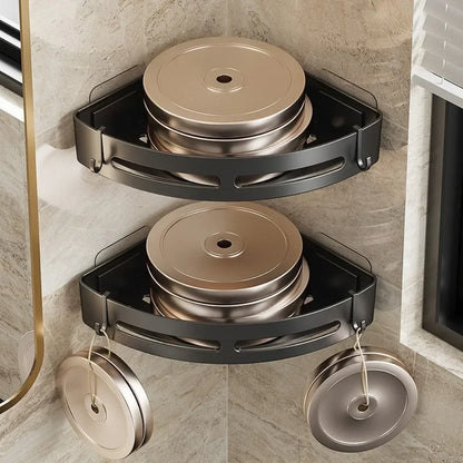 Bathroom Shelves Organizer No Punching Required Kitchen Corner Shelf Racks Shampoo Makeup Storage Holder Shower Towel Caddy Rack Taj Home Store