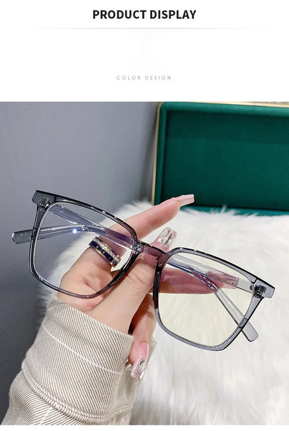 Myopia Glasses, Stylish Retro Square Style For Both Men And Women, Trendy For Students, Plain Face Makeup Style.15951 Taj Home Store