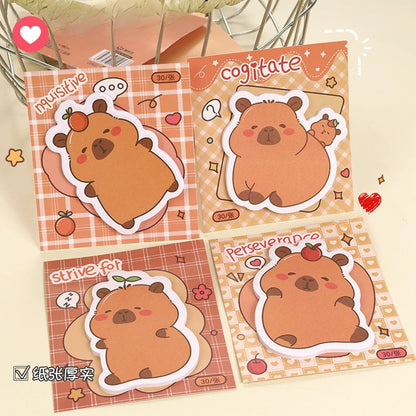 5Pcs/Lot Creative Capybara Memo Pad Cute Cartoon Sticky Notes Message Sticker Book Kawaii Writing Pads School Office Supplies Taj Home Store