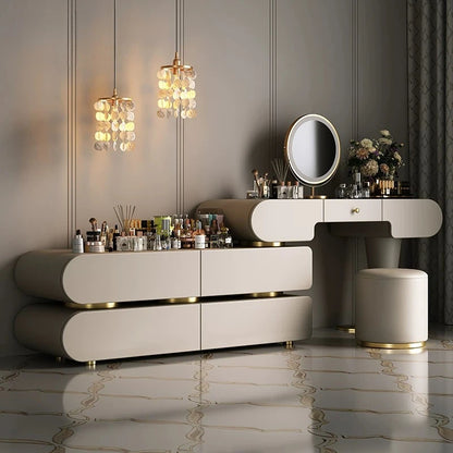 Bedroom Dressing Table Dresser Desks Makeup Mirror Storage Cabinet Light Luxury Premium Vanity Desk Toiletries Tables Furniture Taj Home Store