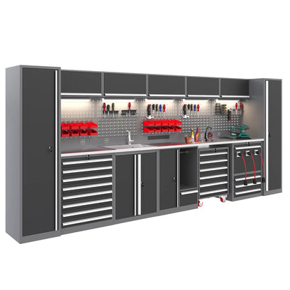 Garage Steel Mechanic Tools Storage Cabinet With Wall Cabinets Single,double-door Cabinets And Tool Trolley For Workshop Taj Home Store