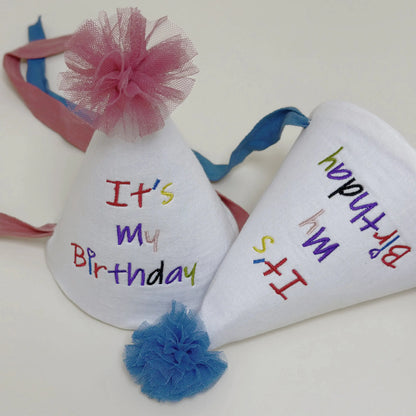 Kids Birthday Party Hat - Safe Soft Photo Prop Cap for Xmas Baby Shower, Adjustable Toddler Headband Taj Home Store